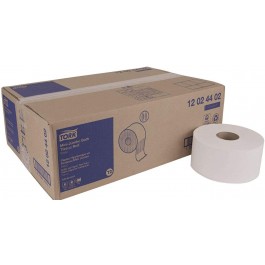Tork Mini Jumbo Toilet Tissue Paper Roll, 2-Ply- 12/CS  766902