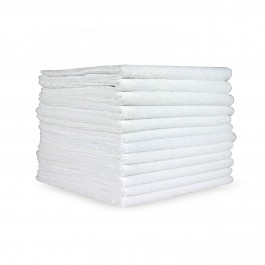 Microfiber Cloth Towels, White, 16x16\" Monarch 6014010