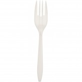 Crystalware Disposable Medium Weight Plastic Forks, White