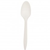 Crystalware Disposable Medium Weight Plastic Teaspoon, White