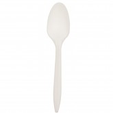 Crystalware Disposable Medium Weight Plastic Teaspoon, White