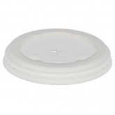 Flat Lid with Straw Slot for 32 oz. Paper Cold Cup, Translucent (600/CS)