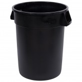Bronco Round Waste Bin Trash Container (Black, 32 gal)