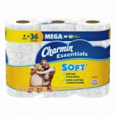 Charmin Essentials Soft Toilet Tissue Paper, 2-Ply - 36/CS