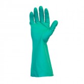 Green Flock-Lined Nitrile Gloves (15 mil)